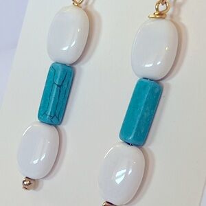 Cute, trendy handcrafted dangle earrings. Bead, wood, stone,crystals. S/G plated